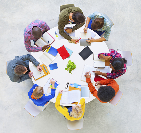 People sitting around a table