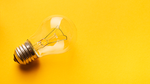 light bulb on yellow background