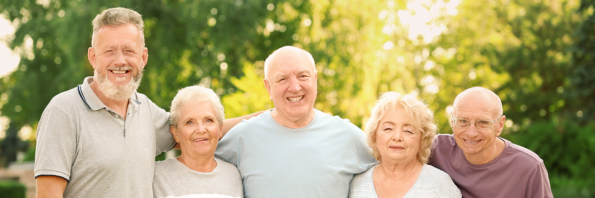 Group of elderly people in a park